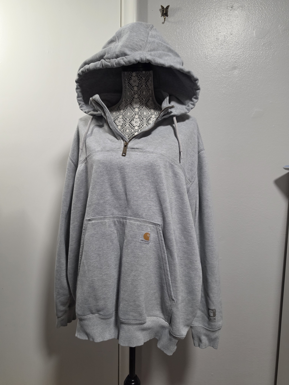 Carhartt Rain Defender 2XL Gray Heavyweight Quarter Zip Hoodie 100617